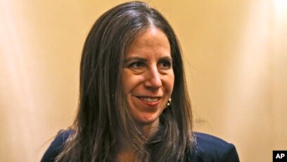 Sigal P. Mandelker, the undersecretary for terrorism and financial intelligence at the U.S. Treasury, talks to journalists at a press briefing in Dubai, United Arab Emirates, July 12, 2018.