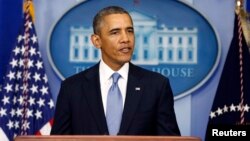Presiden AS Barack Obama memberikan pernyataan di Gedung Putih menjelang batas waktu pengesahan RUU anggaran (30/9). 