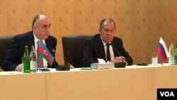 Elmar Məmmədyarov və Sergey Lavrov birgə mətbuat konfransı keçirir 