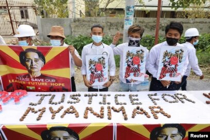 English First For Myanmar Protesters