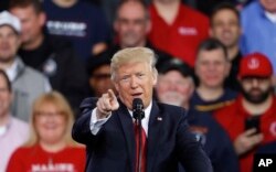 President Donald Trump speaks at the American Center for Mobility in Ypsilanti Township, Michigan, March 15, 2017.