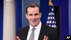 Brett McGurk, special presidential envoy for the global coalition to counter the Islamic State group, speaks during the daily briefing at the White House in Washington, June 10, 2016.