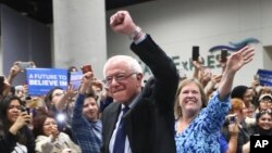 Le candidat démocrate, le sénateur Bernie Sanders, lors d’un rassemblement au Palais des congrès de San Diego, 22 mars 2016. 