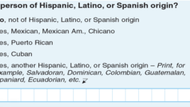 Section of 2020 U.S. Census form on Hispanic heritage
