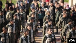 Pasukan Kurdi yang disebut Satuan Perlindungan Rakyat Kurdi (YPG) di Suriah.
