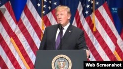 President Donald Trump delivers speech on the U.S. new National Security Strategy for a New Era - Dec. 18, 2017.