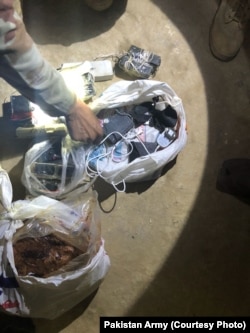 Pakistan security forces recovered ammunition and bomb-making material during a raid on May 16, 2018 on a militant hideout in Baluchistan.