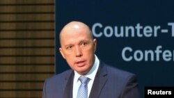 Peter Dutton (yang saat itu masih menjabat sebagai Menteri Dalam Negeri Australia), di Sydney, 17 Maret 2018. (Foto: dok).