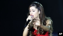 Ariana Grande performing as part of The Believe Tour at Philips Arena on Aug. 10, 2013, in Atlanta.