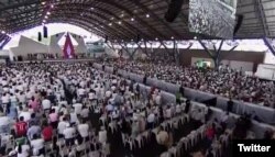 Lugar del encuentro de reconciliación con el Papa Francisco en Villavicencio Colombia. Foto @papacol. Sept.8, 2017.