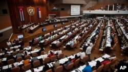 Asamblea Nacional cubana reunida para su sesión parlamentaria bianual en La Habana. Diciembre 27 de 2016.