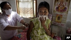 A tuberculosis patient receives treatment at the TB Hospital in Gauhati, India, March 24, 2012. 