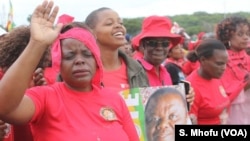 Movement for Democratic Change (MDC) supporters attending a tribute to their party leader Morgan Tsvangirai, Feb. 19, 2018. Tsvangirai died in South Africa after a two-year battle with colon cancer.