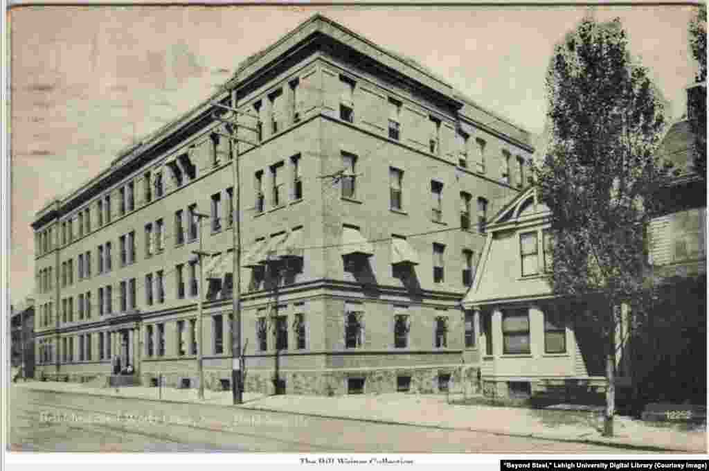 View of the Bethlehem Steel plant offices, Bethlehem, Pennsylvania, early 1900s.