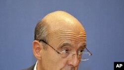 French Minister of Foreign Affairs Alain Juppe speaks during a ministerial meeting about the G8 Deauville Partnership in New York Sept. 20, 2011