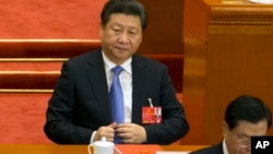 Chinese President Xi Jinping attends the closing session of the annual National People's Congress in Beijing's Great Hall of the People, March 16, 2016. 