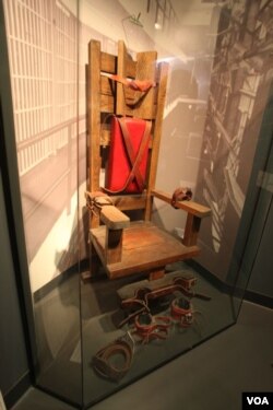 Электрический стул в вашингтонском Музее преступлений и наказаний