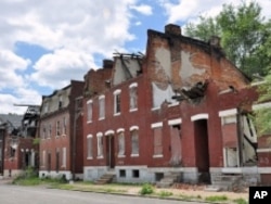Abandoned houses are a common sight in the Old North St. Louis neighborhood.