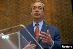 Nigel Farage, the leader of the United Kingdom Independence Party (UKIP), speaks at a news conference in central London, July 4, 2016. Farage said he will step down as leader of UKIP.
