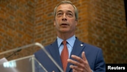 Nigel Farage, ao anunciar hoje a sua saída da liderança do partido