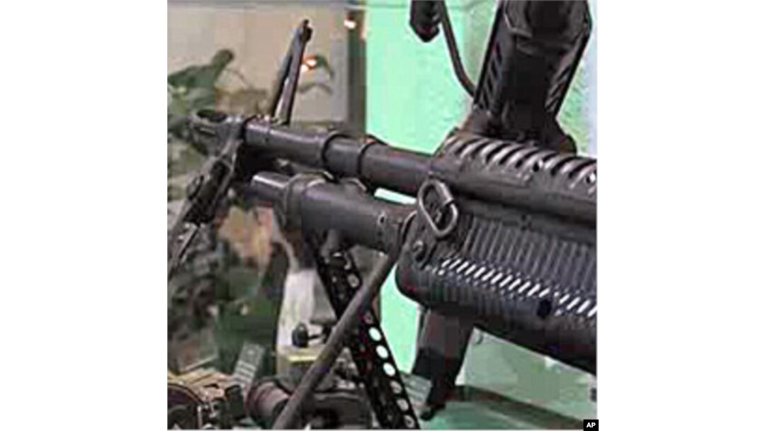 Machine guns confiscated are on display at the narco-museum