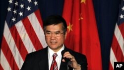 美國駐中國大使駱家輝9月20日在北京出席美國商會舉行的會議上發表講話