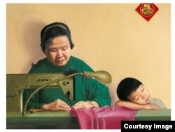 After working 12 hours a day in a Chinatown sweatshop, his mother would also take work home and work on it after dinner to earn more money to support them. (Kam Mak)