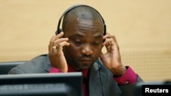 Mantan pemimpin milisi Kongo Germain Katanga dalam sidang ICC di Den Haag, 15 Mei 2012 (Foto: dok). 