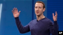 Le patron fondateur Mark Zuckerbergg lors d'une conférence à San Jose, Californie, 1er mai 2018.
