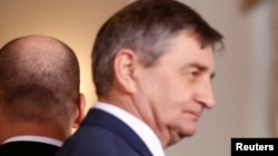 Marek Kuchcinski (L), speaker of parliament, Jan. 9, 2018. 