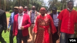 Douglas Mwonzora, Thokozani Khupe and other MDC-T leaders seen just before the party held an Extraordinary Congress in Harare on Sunday.