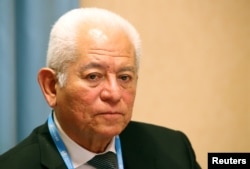 Venezuela's ambassador to the United Nations Jorge Valero attends a media briefing in Geneva, Switzerland, May 22, 2019.