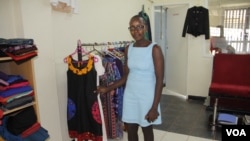 Fashion designer Mercy Makena flies regularly to China to access quality fabrics at an affordable price. (VOA /R. Kyama)