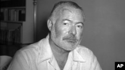Ernest Hemingway, novelist, is seen at his country home in San Francisco de Paula near Havana, Cuba, Aug. 21, 1950.
