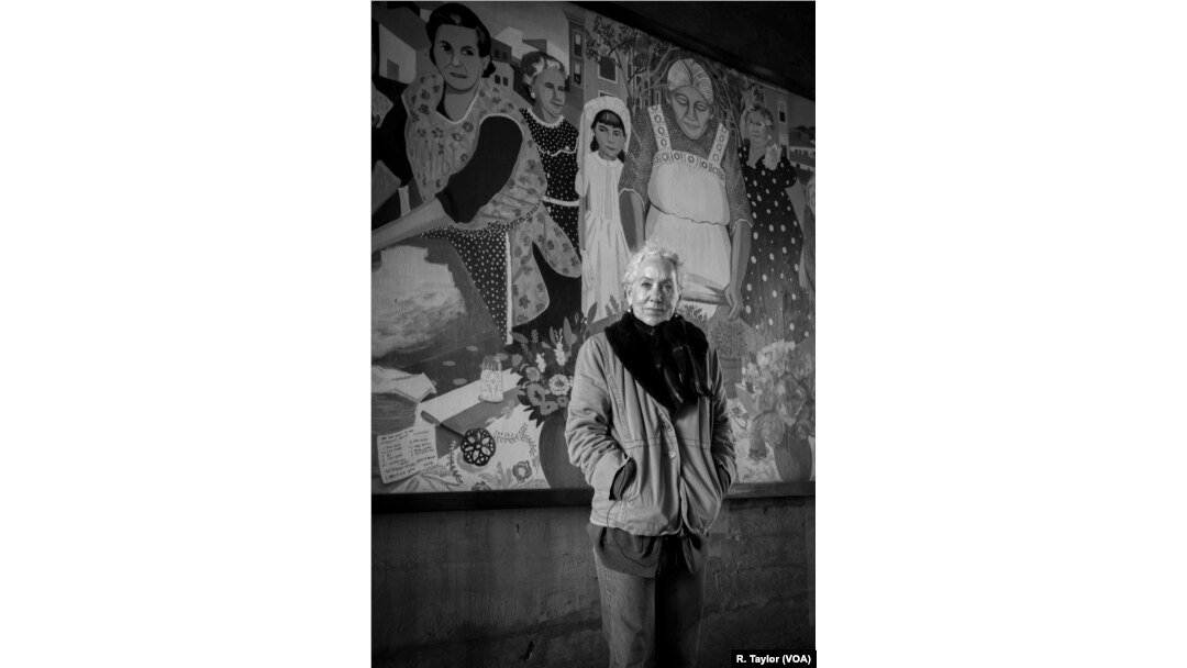 Heidi Schork, Director of the Mayor’s Mural Crew for the City of Boston, conceived of the idea for the "Immigrant Grandmothers" mural after noticing more elderly women on East Boston's streets than in other areas of the city.