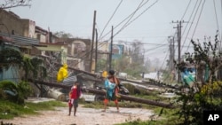 کیوبا میں طوفان سے ہونے والی تباہی کا ایک منظر