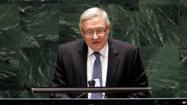 ທ່ານ Sergei Ryabkov ຮອງລັດຖະມົນຕີຕ່າງປະເທດ ສະຫະພັນຣັດເຊຍ ກ່າວຢູ່ທີ່ສະຫະປະຊາຊາດ ວັນທີ 4 ພຶດສະພາ 2010.