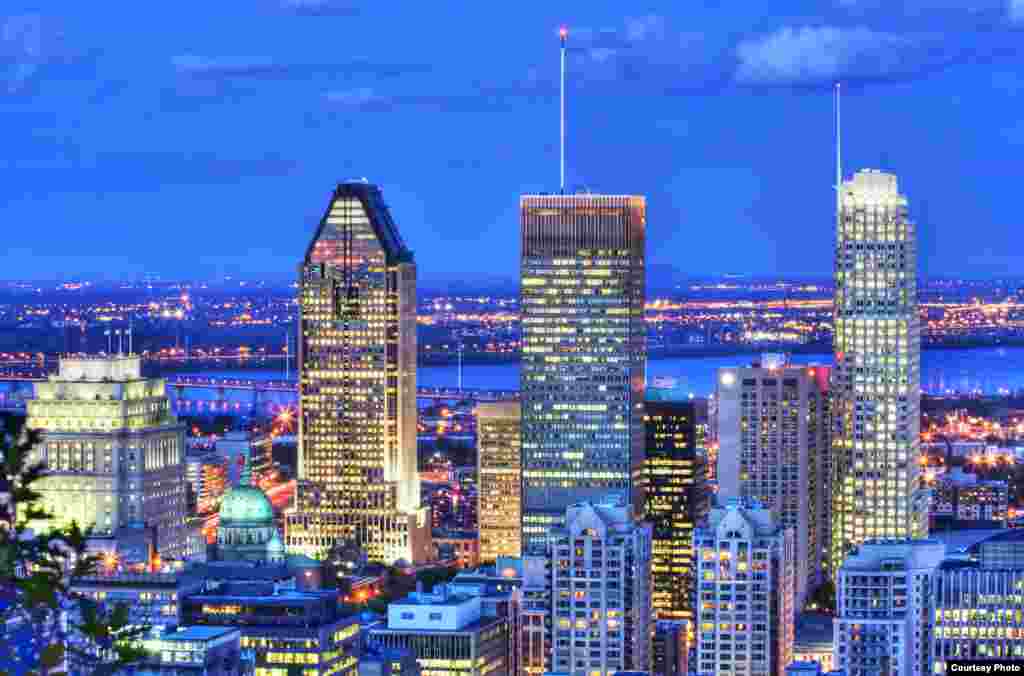 Trung tâm thành phố Montreal, Canada, nhìn từ Núi Royal. (Ảnh của Van Dung Nguyen để dự cuộc thi ảnh của Đài VOA)