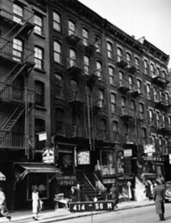 A photograph taken by the Department of Taxation and Finance of 97 Orchard Street in 1940