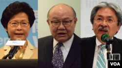 2017年香港特首候選人（左起）林鄭月娥 胡國興 曾俊華 (合成圖片)