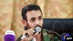 Ajmi al-Atiri, commander of the Zintan brigade that arrested Saif al-Islam, the detained son of slain leader Moammar Gadhafi, addresses a press conference in Zintan, Libya June 9, 2012. 
