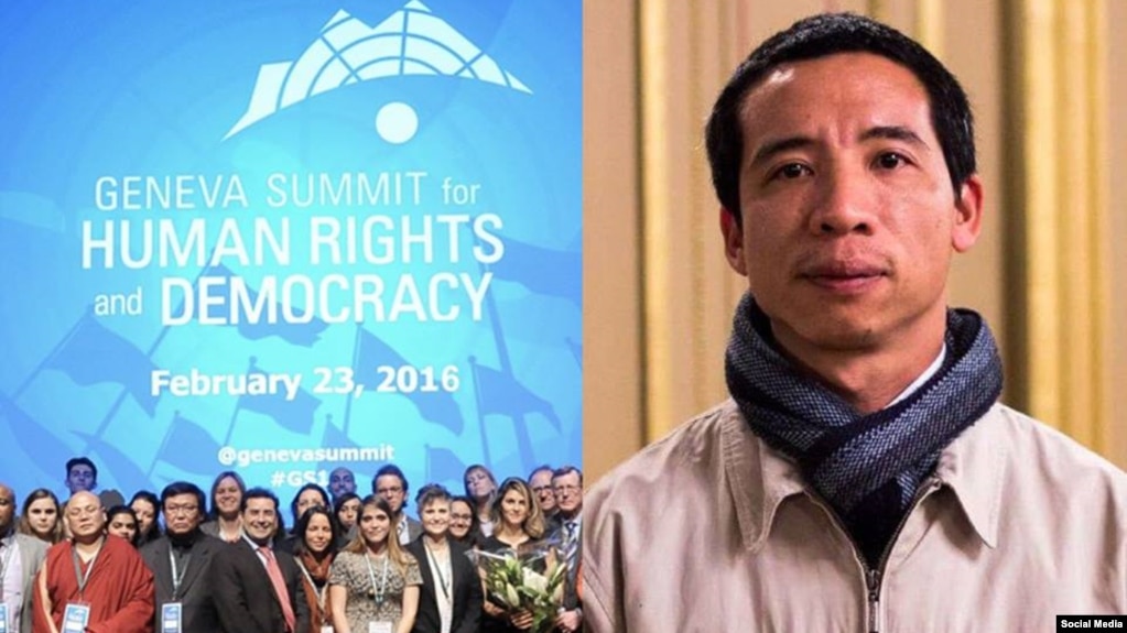Một thông cáo báo chí cho biết anh Đặng Xuân Diệu đã được mời thuyết trình tại Hội Nghị Geneve về Nhân Quyền và Dân Chủ diễn ra vào ngày 21/2. (Ảnh: Facebook Chân Trời Mới Media)