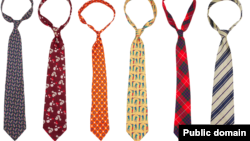 Pictured here is an assortment of colorful ties, also called neckties.