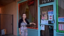 Jaroenporn Hacker, an Owner, talks with ‘VOA Thai’ about burglary incident (forced Entry) at Thai Spa & Acupuncture in Chatsworth, CA. A man in mask and hoodies shattered the glass, broke into her store at night on August 2021.