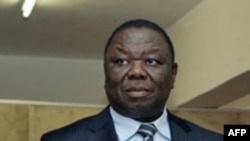 Zimbabwe's Prime Minister Morgan Tsvangirai gives a press conference in Harare to announce the reshuffling of ministers belonging to The Movement for Democratic Change (MDC) party, 23 Jun 2010