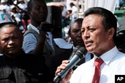 Presidential hopeful Marc Ravalomanana attends an election rally in Antananarivo, Madagascar, Nov. 3, 2018.