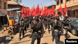FILE - Shi'ite Muslims take part in a rally to commemorate Ashura in Kano, Nigeria, Oct. 24, 2015. On Monday, Nov. 14, 2016, deadly clashes occurred near Kano as the Islamic Movement in Nigeria conducted an annual procession to Zaria.