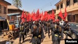 FILE - Shi'ite Muslims take part in a rally in Kano, Nigeria, Oct. 24, 2015. 