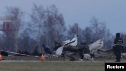 Hiện trường tai nạn máy bay tại phi trường Kazan, ngày 18/11/2013.
