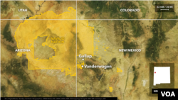 Map shows Vanderwagen, N.M., an unincorporated community on the Navajo Nation.